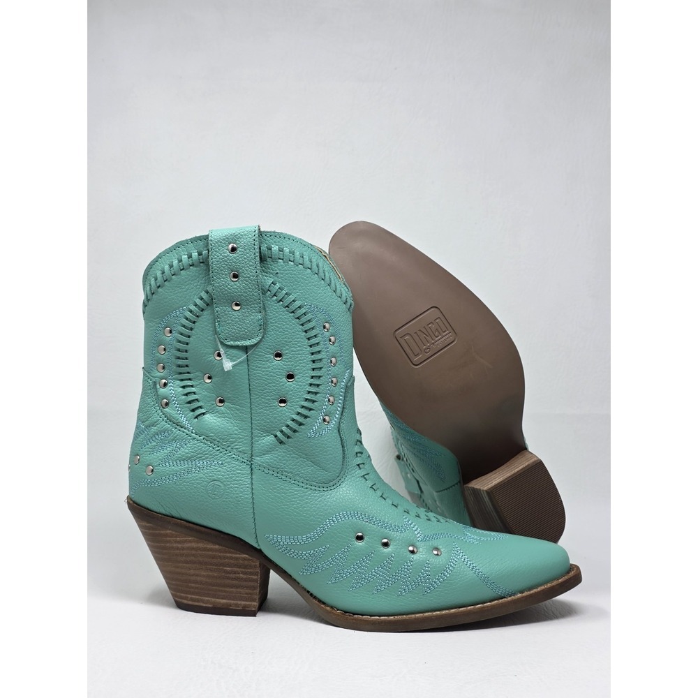 Dingo Women's Green Western Ankle Leather Boots Size 10M DI2206 NEW